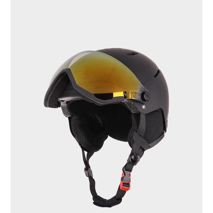 4F gyerek sí sisak szemüveggel, uniszex, fekete, S (51-54cm)