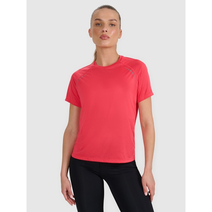 4F női sport póló, edzéshez, rózsaszín, poliészter