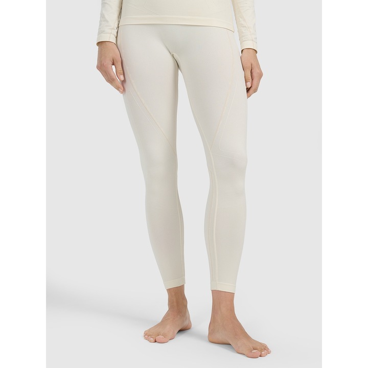 Női sportnadrág, 4F, varrás nélküli termikus fehérnemű, fehér, 4FSkin technológia, M-L INTL