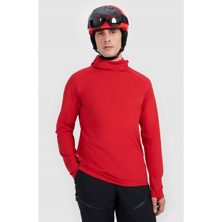 Термо блуза с качулка 4F, мъжка, червена, полиестер, термо комфорт, L INTL