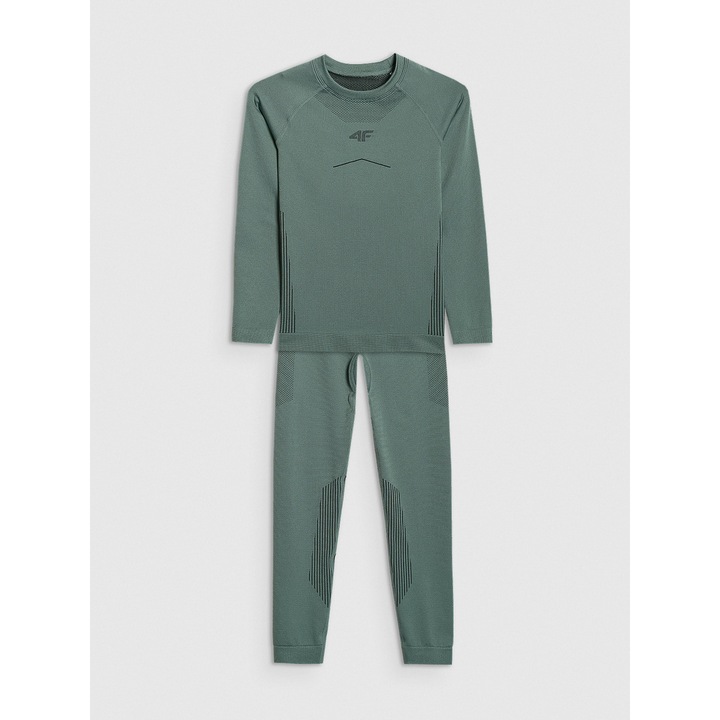 Lenjerie termoactiva baieti, 4F, poliester, verde