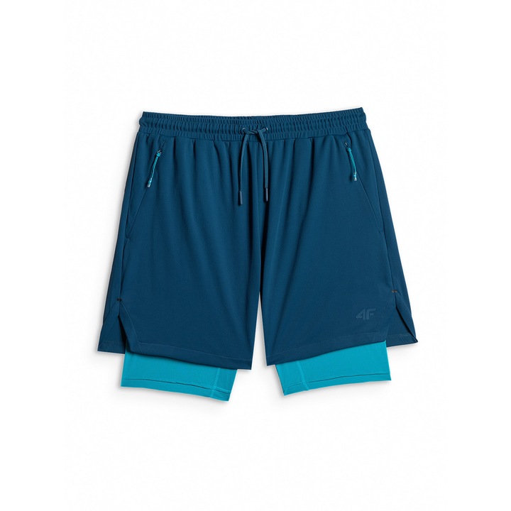 Pantaloni scurti sport barbati, 4F, poliester, turcoaz