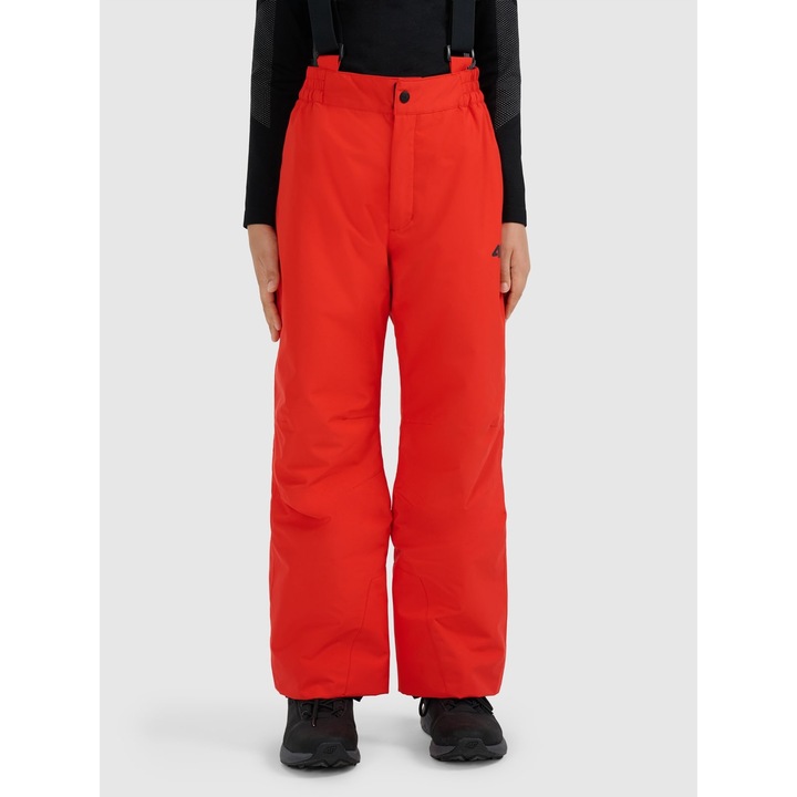 Pantaloni de ski 4F pentru baieti, rosu, NeoDry 5000, impermeabili, izolatie din poliester