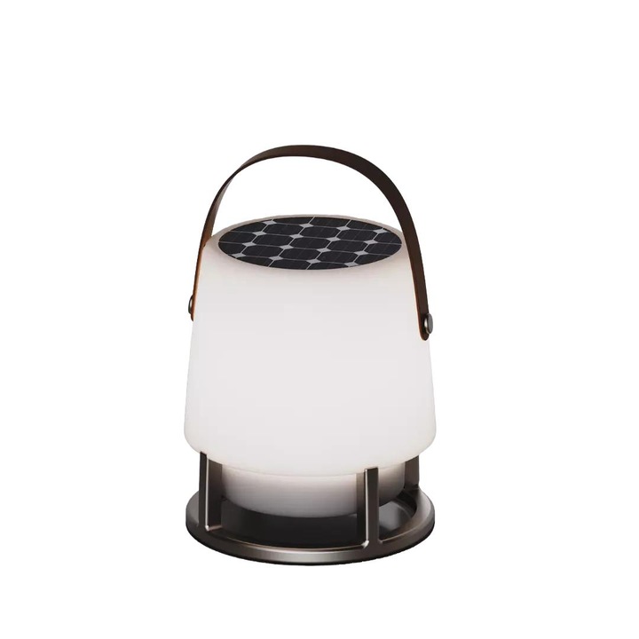 Boxa portabilă Kooduu Open Air, ediție limitată, lampa LED, alb/negru, 25x20cm