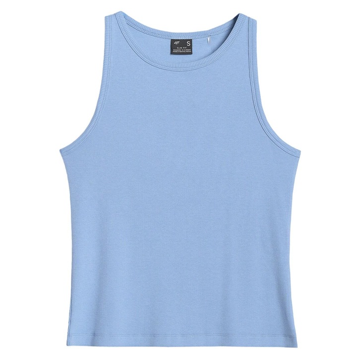 Női sportpóló 4F, slim fit, kék, pamut/elasztán, S INTL
