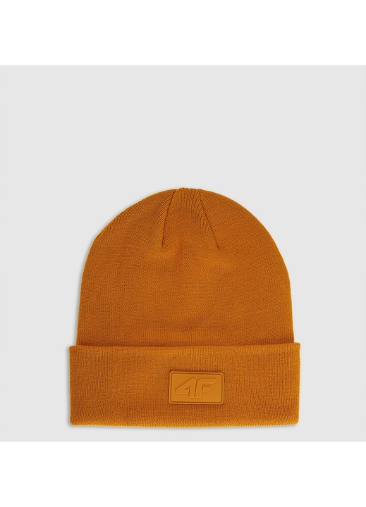 Унисекс плетена шапка 4F, оранжева, универсален размер, синтетичен материал