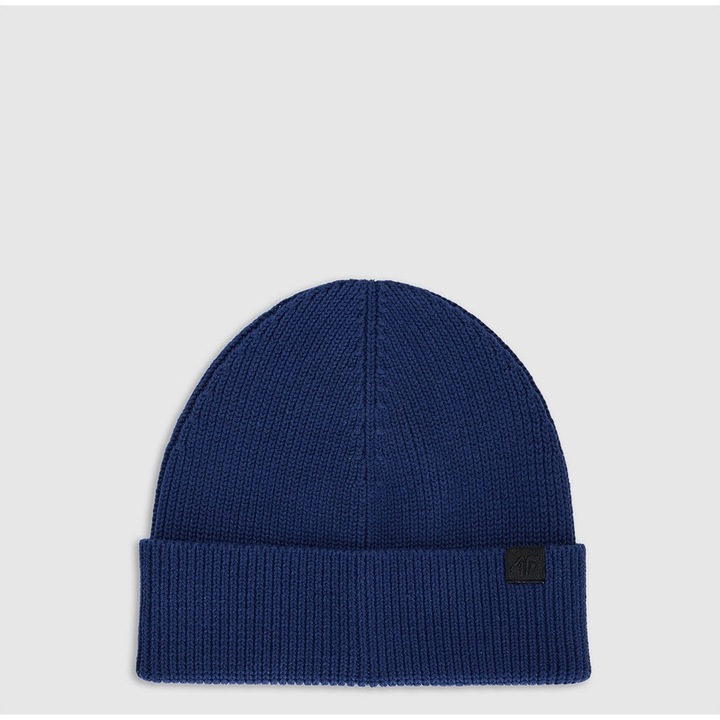Férfi beanie sapka, 4F, kék, egyszínű, 100% pamut