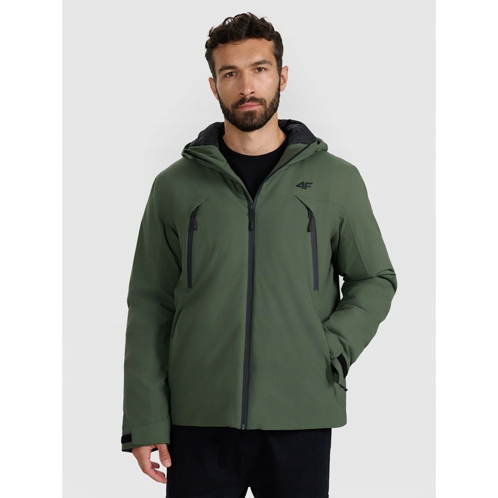 Férfi túradzseki, 4F, poliészter, zöld, 2XL INTL
