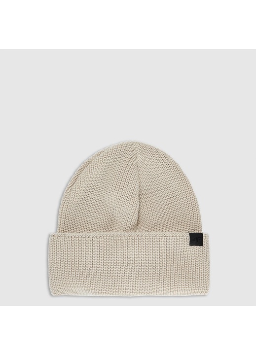 Caciula beanie 4F din lana merino unisex, bej, dimensiune universala