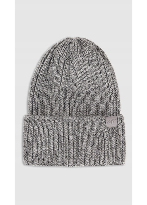 Női sapka 4F, beanie modell, szürke, uni size