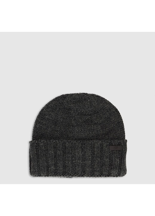 Мъжка шапка 4F, вълнен модел, черна, M