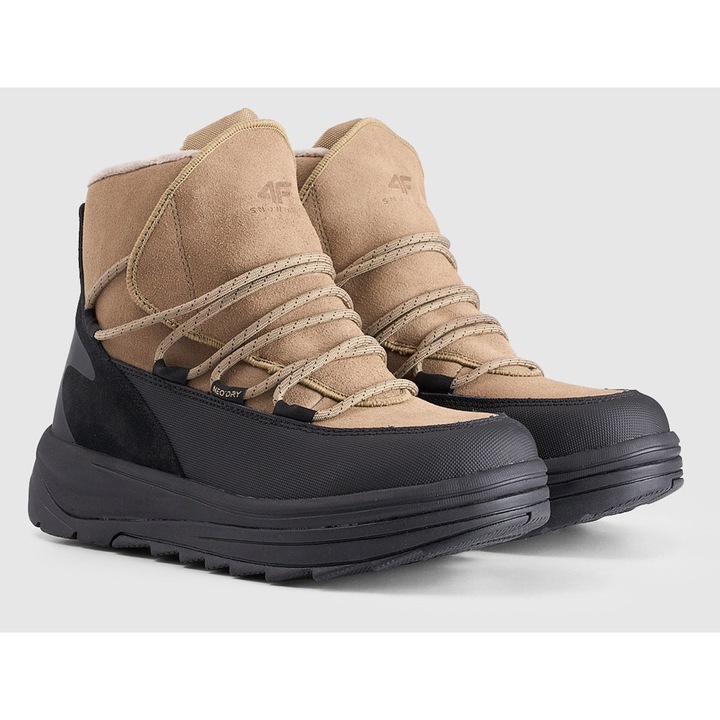 4F téli bakancs, bézs, Fekete/Barna