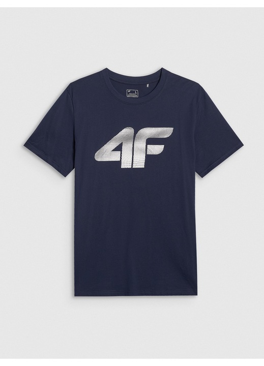 Tricou barbati 4F, bumbac, culoare albastru marin
