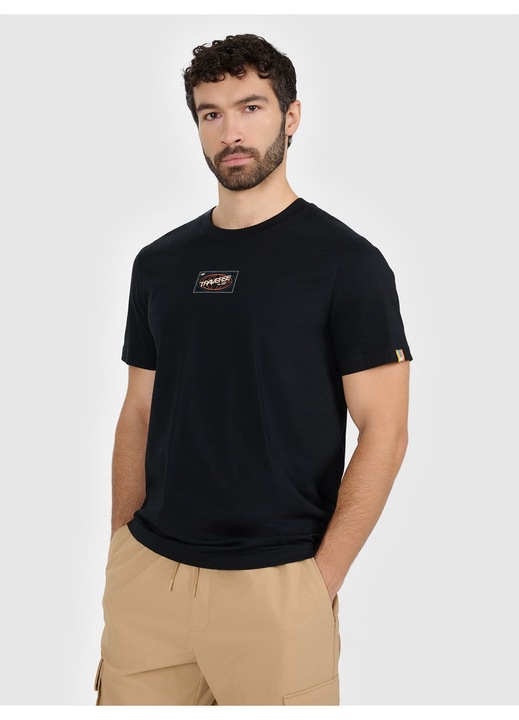 Férfi póló, 4F, prémium pamut, fekete