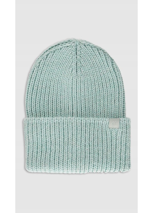 Női sapka 4F, türkiz, egyszínű, meleg anyag, sportoláshoz és szabadtéri tevékenységekhez