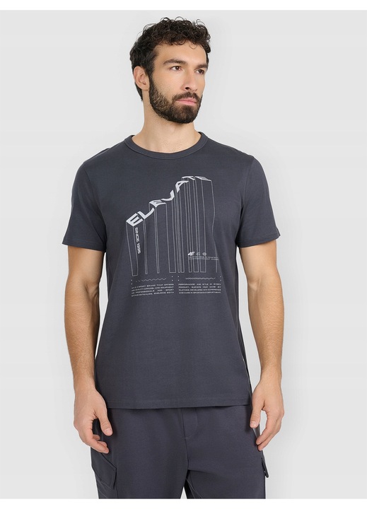 Ferfi polo, 4F, szurke, pamut