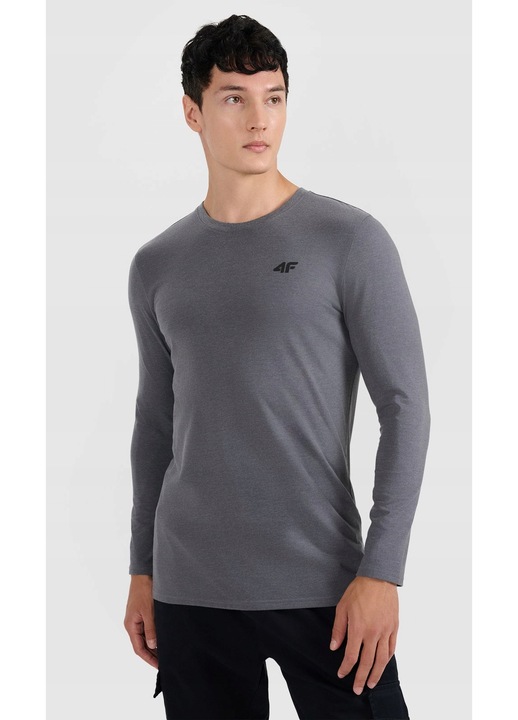 Ferfi pulover, 4F, hosszu ujju, Szürke