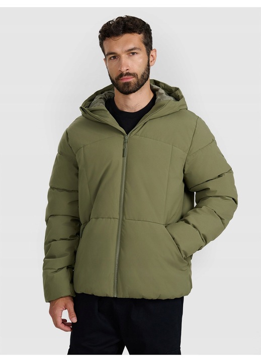 Férfi 4F pehelykabát, zöld/khaki, poliészter