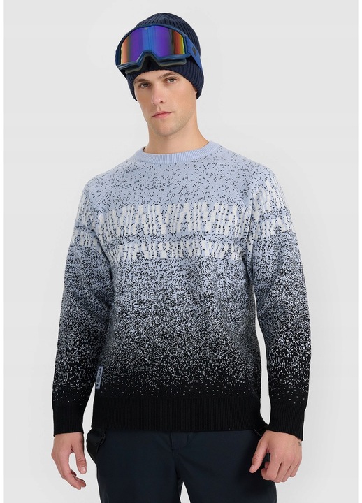 Férfi pulóver 4F, sötétkék, gyapjú