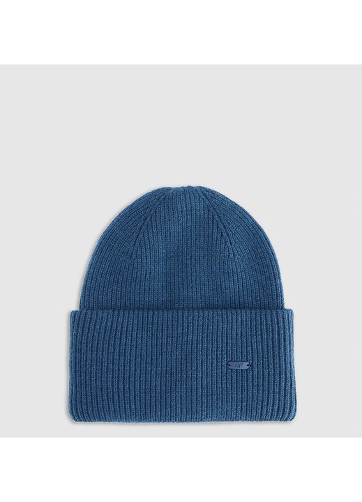 4F unisex beanie sapka, sötétkék, poliészter, univerzális méret