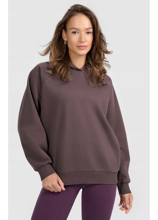 Női kapucnis pulóver 4F, lila, kapucnis, pamut, Barna