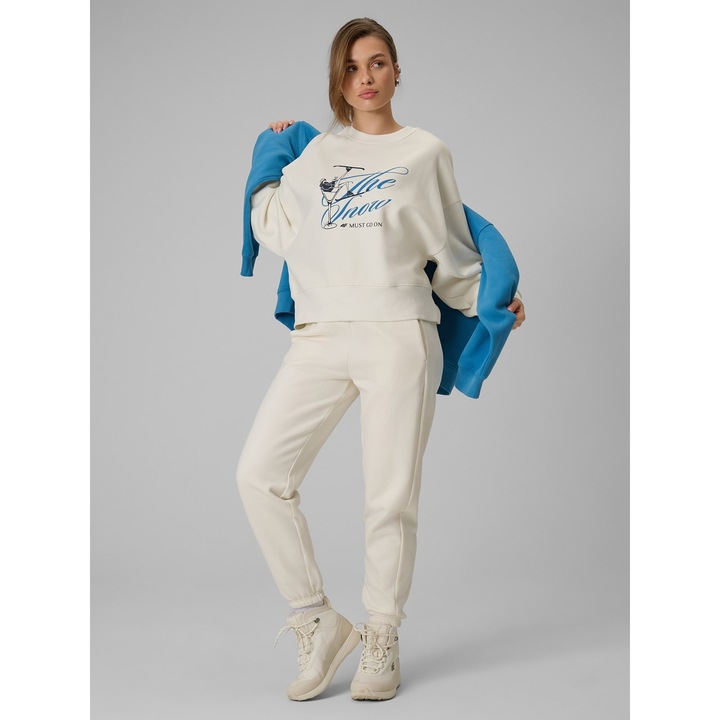 Női sportnadrág, 4F, jogger, bézs, pamut