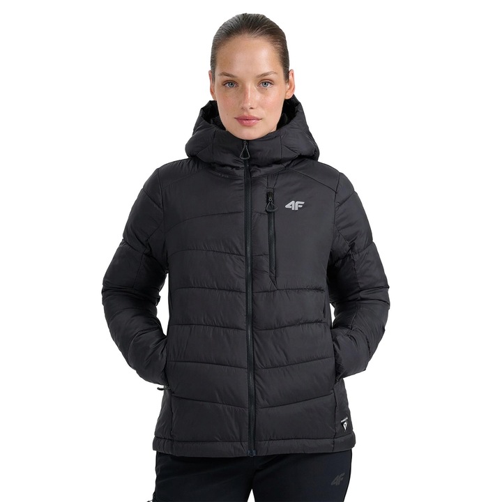 4F Primaloft Silver ultrakönnyű trekking pehelykabát, fekete, Fekete, S