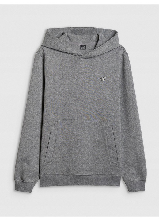 Férfi kapucnis pulóver 4F, normál, szürke, pamut