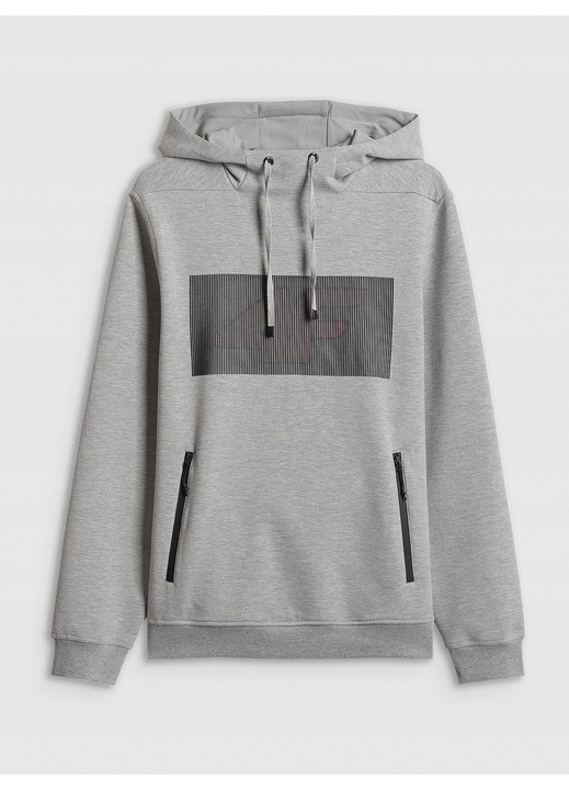 Férfi kapucnis pulóver 4F, Dresing modell, szürke, pamut