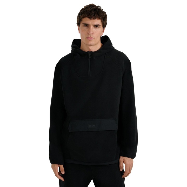 Hanorac sport 4F, polar cu gluga, negru, 3XL, tehnologie 4FWarm