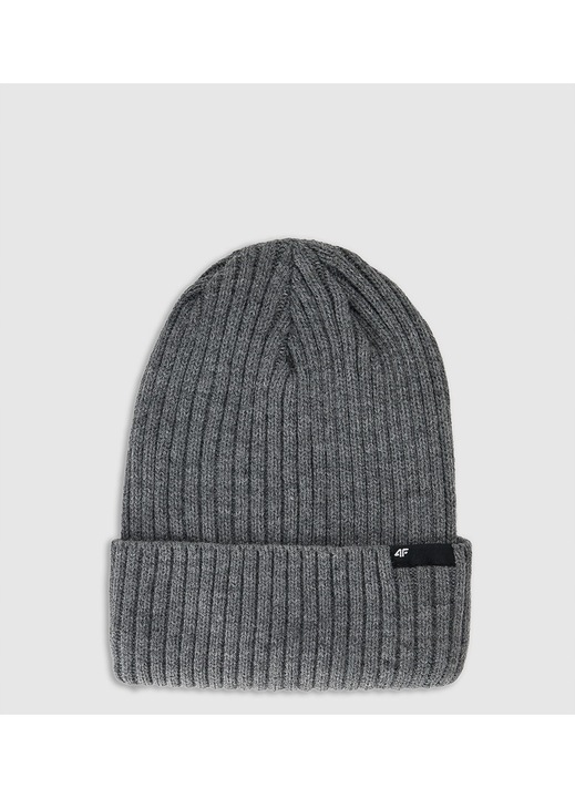 Мъжка зимна шапка 4F, модел бийни, сива, M, синтетичен материал, технология Thinsulate