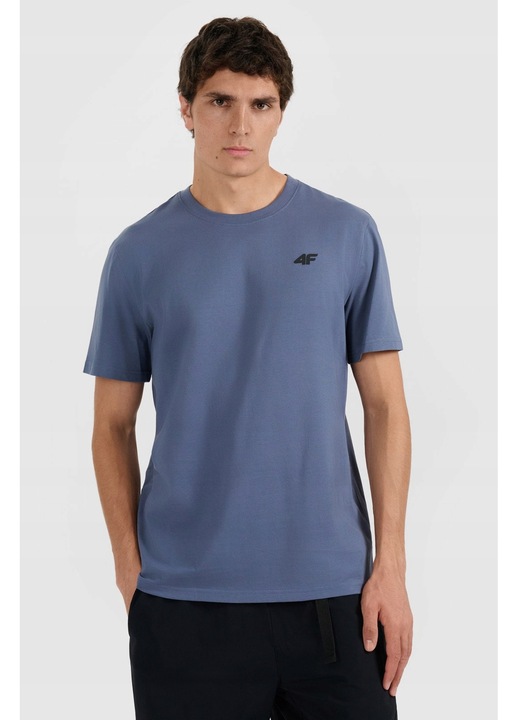 Férfi 4F póló, pamut, tengerészkék, S INTL