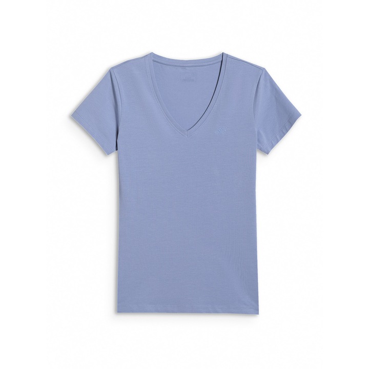 Tricou sport dama 4F, slim, bumbac, albastru, pentru fitness, S INTL