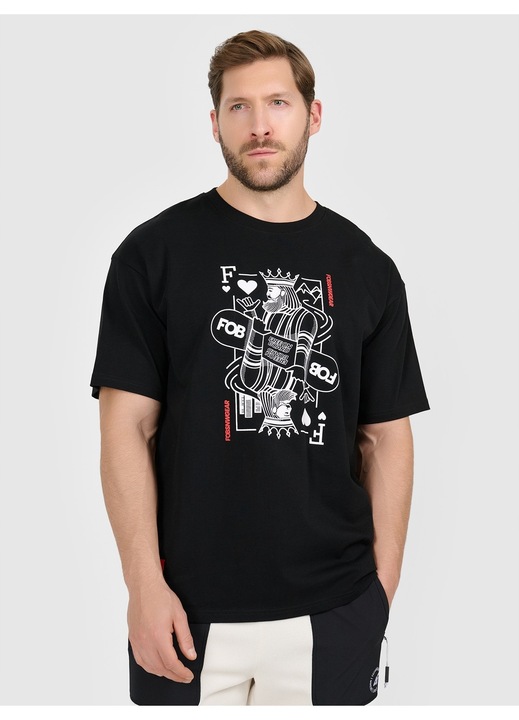 4F ferfi polo, kivalo minosegu pamut, fekete, Fekete