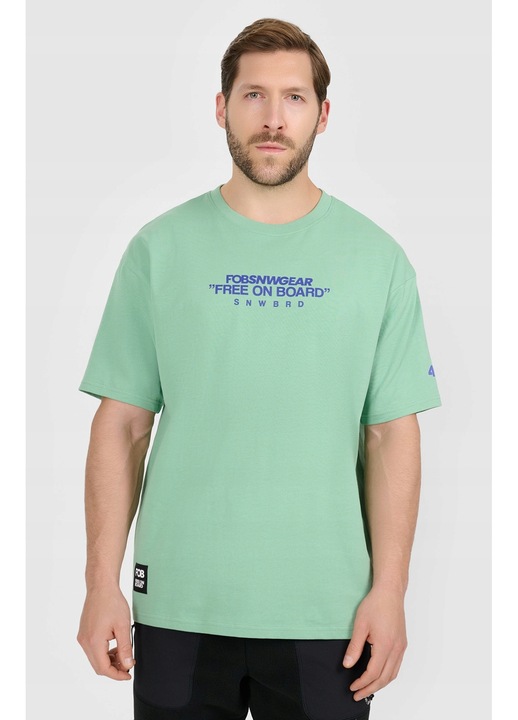 Férfi póló 4F, pamut, türkiz, zöld