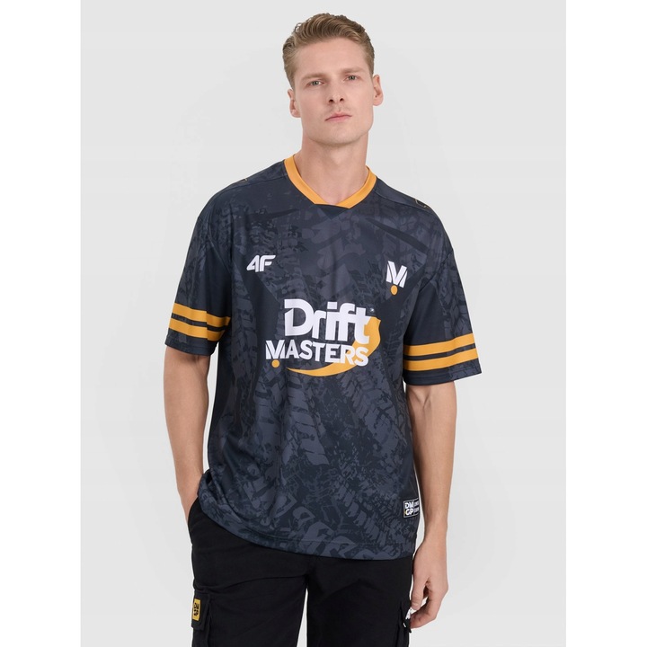 Спортна тениска 4F, висококачествен памук, черна, L-XL INTL