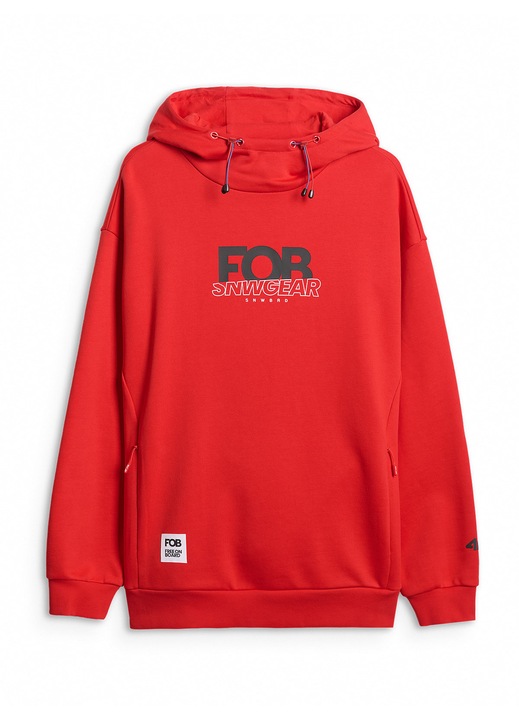 Hanorac barbati 4F, gluga, 2 buzunare, rosu, bumbac