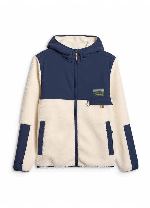 Hanorac barbati 4F polar sherpa cu gluga, alb, tehnologie 4FWarm, croiala regulara, XL INTL