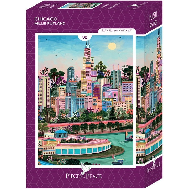 Puzzle 96 piese Pieces & Peace - Putland Millie: Mini Puzzle - Chicago (Pieces-Peace-F-00278)