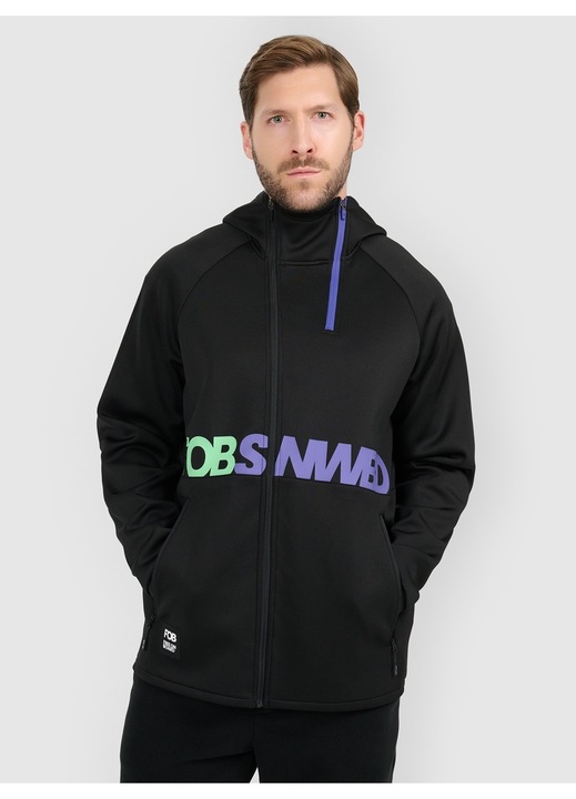 Férfi kapucnis pulóver, fekete, pamut, Fekete