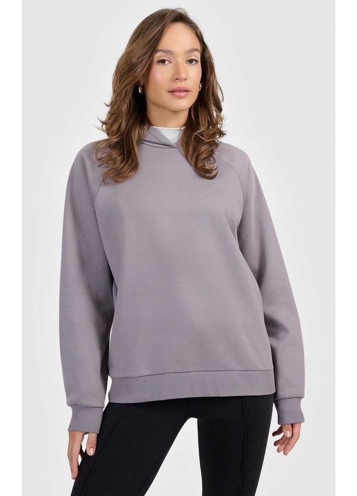 Női kapucnis pulóver 4F, lila, kapucnis, pamut, Szürke