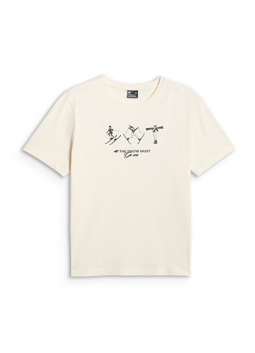 Tricou dama 4F, bej, bumbac