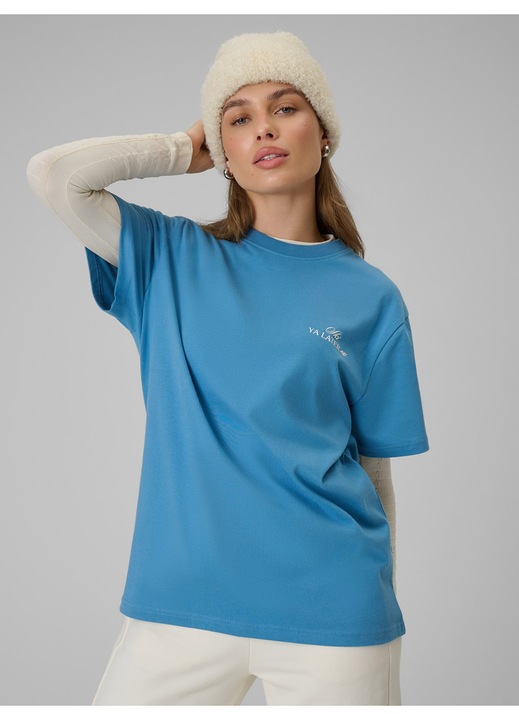 Дамска тениска, 4F, синя, памук, ежедневна