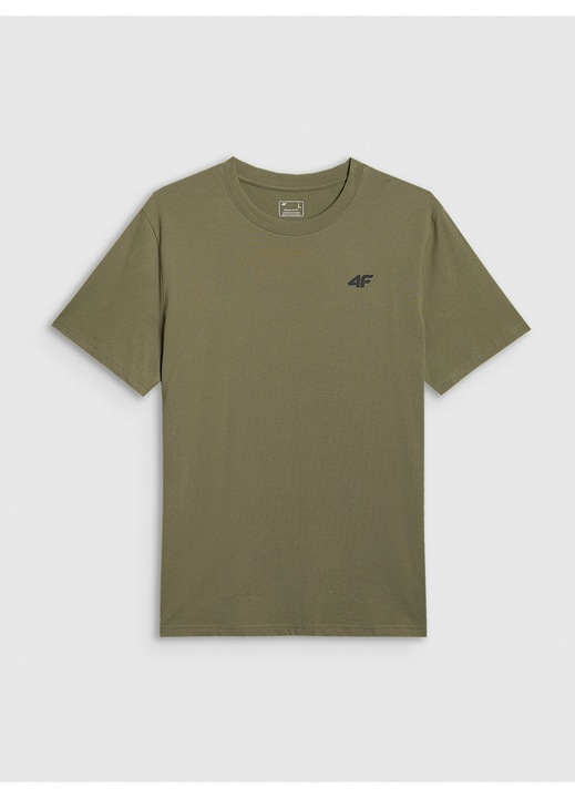 Tricou barbati 4F, bumbac, oliv, material super, Kaki