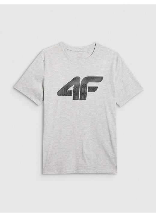 Tricou barbat, 4F, regular, gri, bumbac