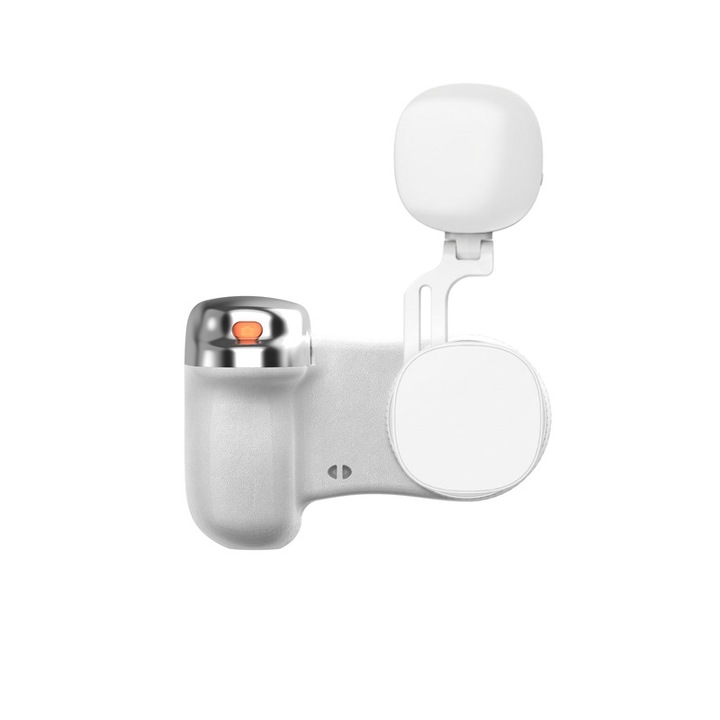 Set kit vlog 2 piese, MOWO, K02 & K10, Grip telefon magnetic, Lampa selfie cu oglinda, Stabilizator, Telecomanda Bluetooth, Compatibil MagSafe, Alb