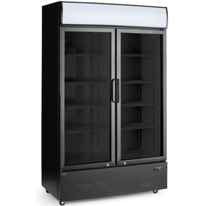 Frigider bar, 2 usi, Arktic, 512 L, 510 W, negru, cu panou iluminat