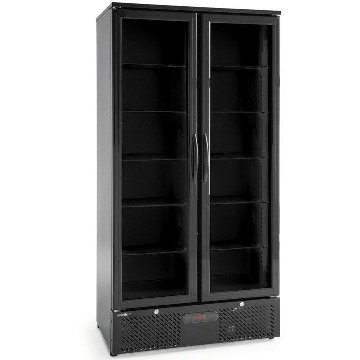 Bárhűtő, 2 ajtós, Arktic, 8 polcos, LED világítás, 384 l, 900x530x1820 mm, fekete