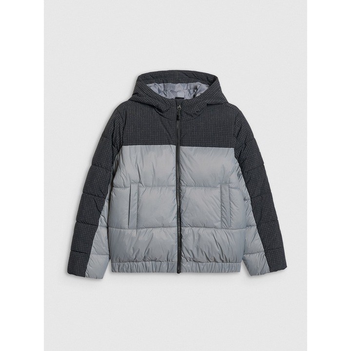 Geaca de puf copii, 4F, poliester, Gri