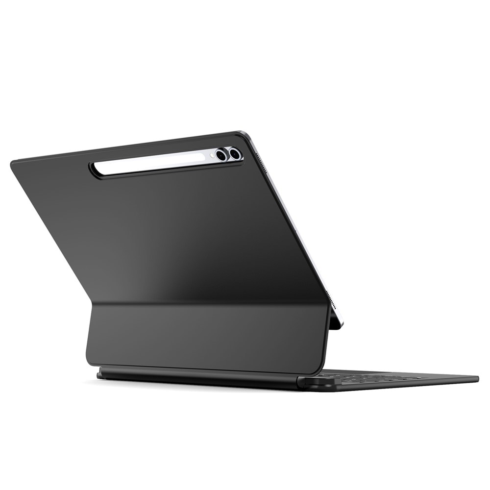 Husa cu tastatura Bluetooth, DuxDucis, pentru Samsung Galaxy Tab S10 Ultra/S9 Ultra/S8 Ultra, negru, cu suport magnetic ajustabil